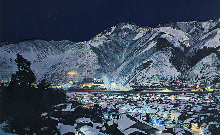 昭和40年頃山の斜面の鉱員住宅